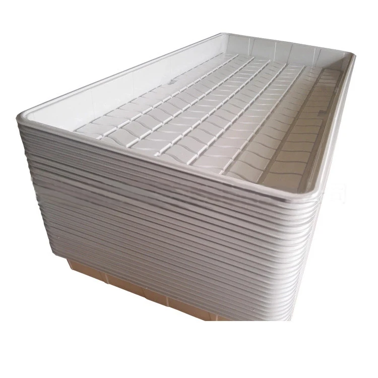 greenhouse ebb and flow tray with drain system White 4x6inch  4x8inch Large ABS Plastic Hydroponic Tray