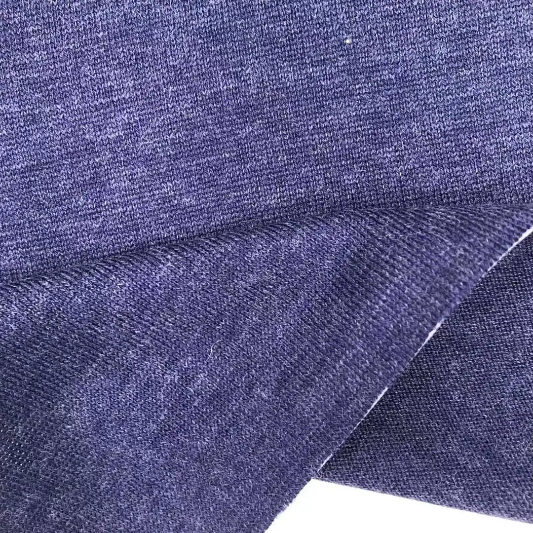 Soft and heat-insulating merino wool fabric 260gsm interlocking wool polyester fabric