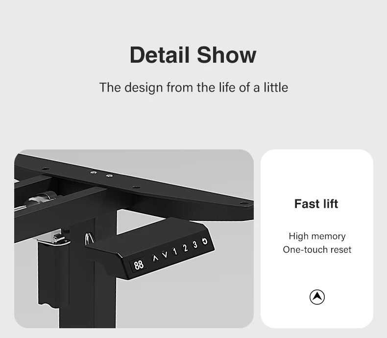 Office Electric  Motor Desk Sit And Standing Up Computer Lift Desk White Frame Adjustable Height
