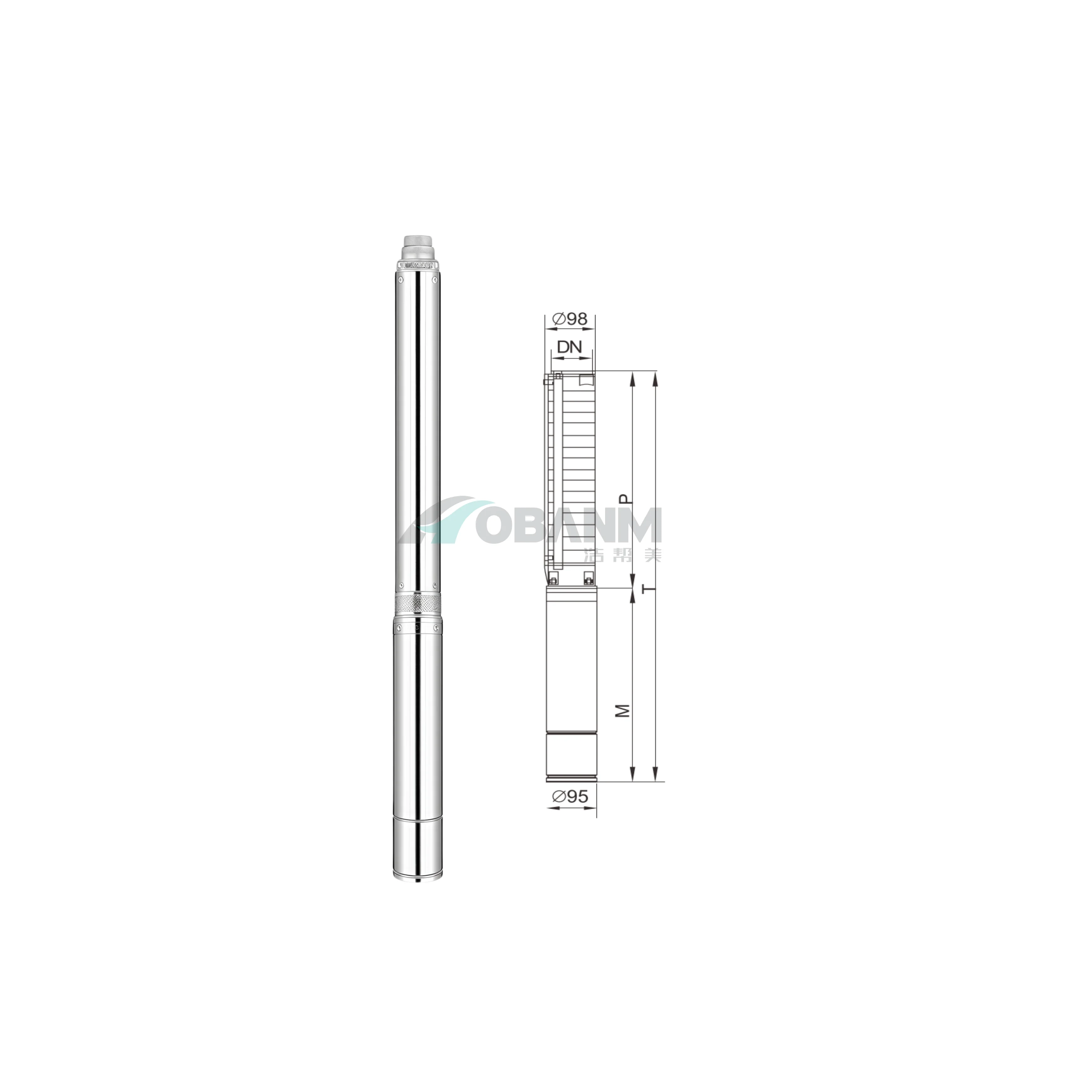 6SP12-58/6-3.0 Deep-Well Submersible 75kw Magnetic Drive Pump 5Hp Self-Priming Stainless Steel Cast Iron Portable Clean Water