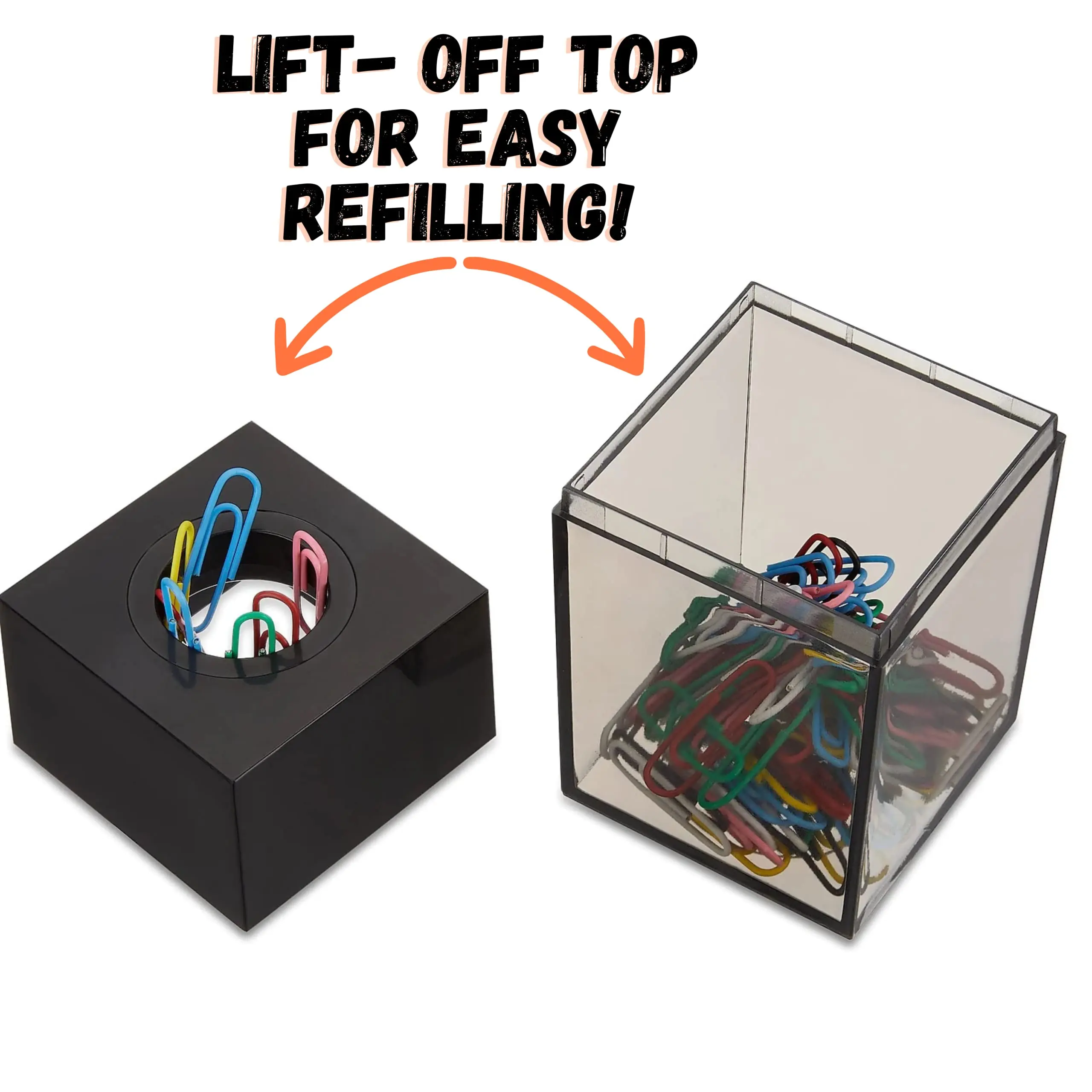 Large Capacity Square Magnetic Desk Organizer Paper Clip Dispenser and Storage Box Easy-to-Magnetize Accessory Holder