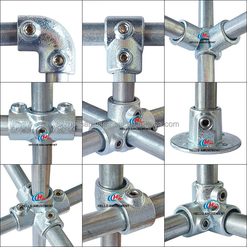 Naughty castle galvanized steel pipe round pipe connectors protective fence around the connection accessories for wholesale