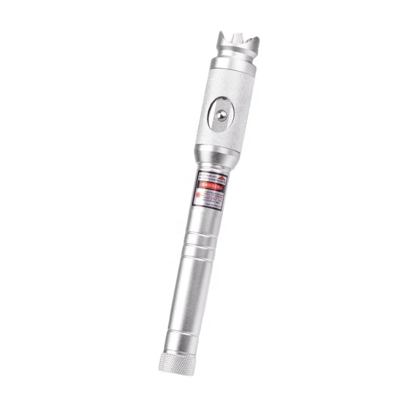 ftth Silver Red Light Source Fiber Tester Compatible With SC ST FC Connector Pen Visual Fault Locator