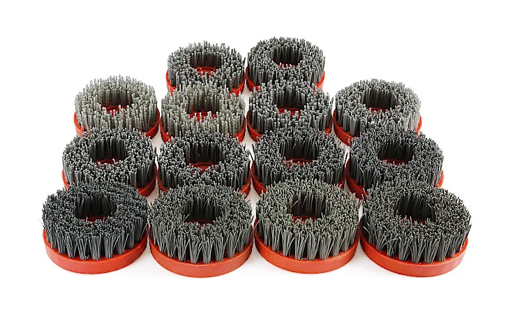LITTLE ANT Round  Fiber Nylon Abrasive Diamond Polishing Silicon Carbide Antique Brush for Granite Engineering Stone