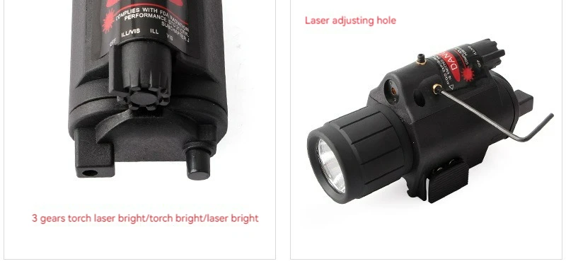 200 Lumens Red Aiming Laser Tactical Lamp Light Led Flashlight