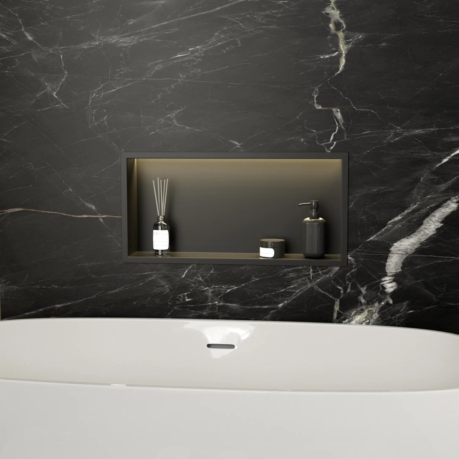 Hot Selling Black LED Wall Niche with IPX65 Waterproof Rating Recessed Installation Fingerprint-Resistant Coating