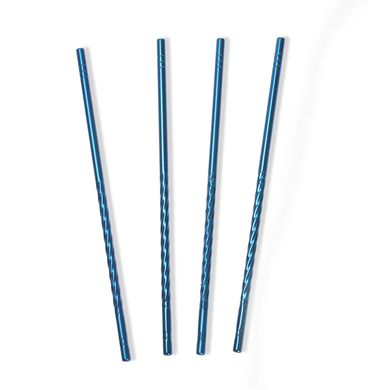 
New Reusable Stainless Steel Drinking Straws Black Metal Beverage Pipette 