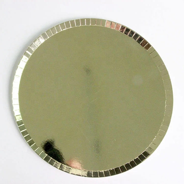 High quality BECOL paper plate laser gold foil biodegradable party supplies party decorations