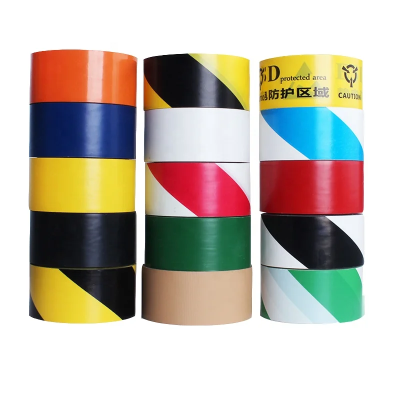 
48mm*18m Color Waterproof PVC Warning Tapes Anti Skid Caution Barrier Safety Tapes 