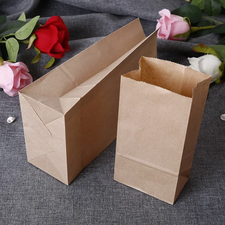 Biodegradable Paper Bag Kraft With custom Logo Print,Brown Paper Food Shopping Bag grocery paper bag for supermarket