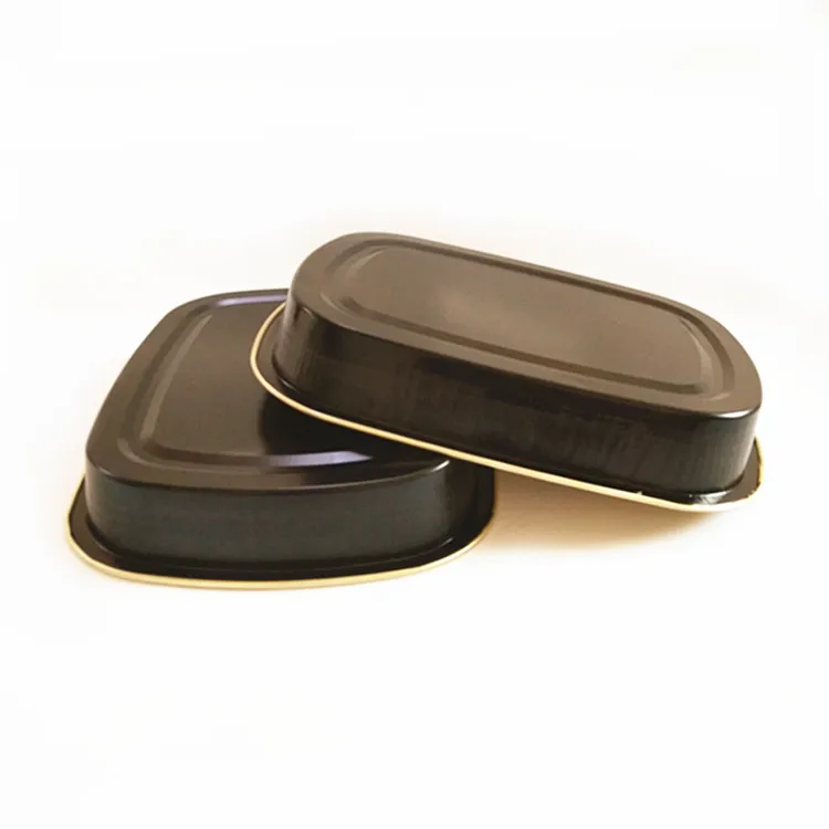Black gold aluminum tray Microwave Disposable aluminium containers bakeware aluminum foil take-out pan foil containers