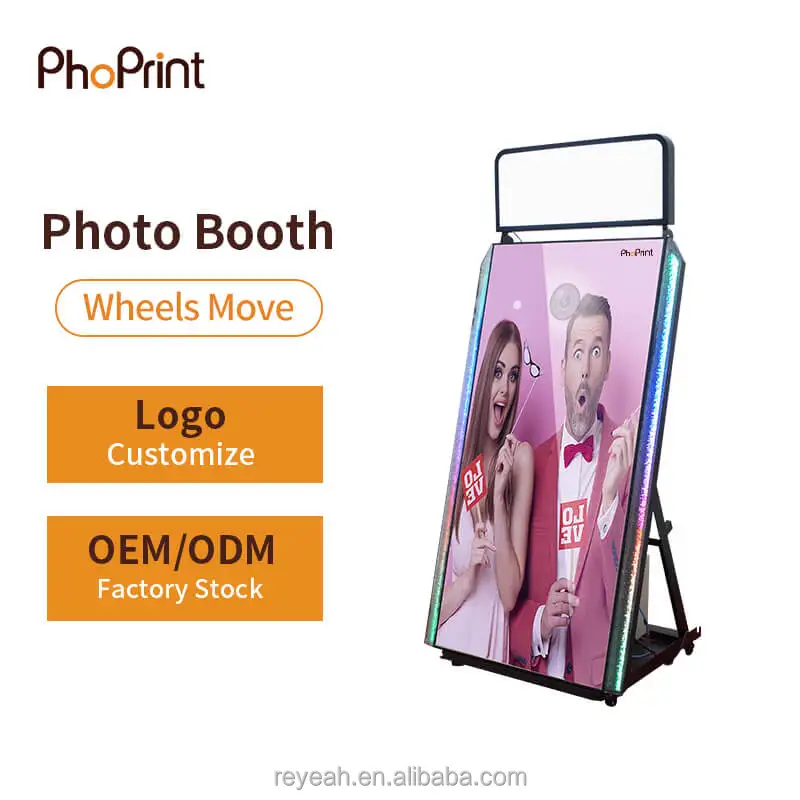 High Quality Beauty Selfie Mirror Photo Booth Weeding Machine For Group Photos Taking