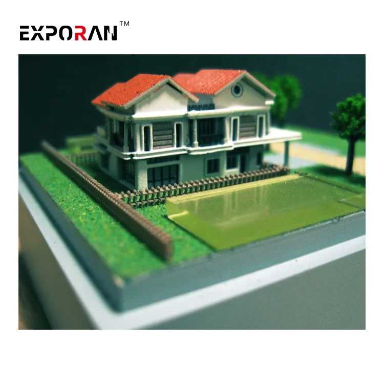 Customized scale villa house beautiful house model with model car , architectural 3d maquette