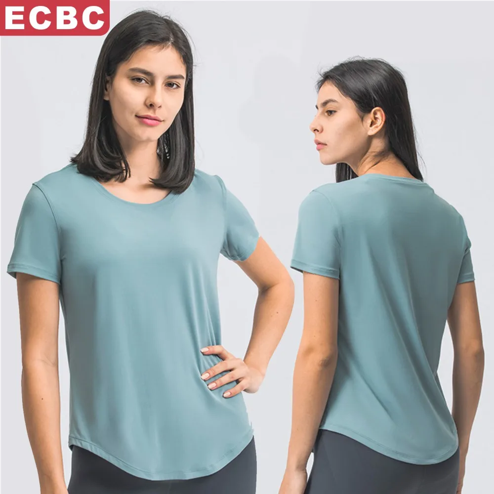 Оптовая продажа от производителя Lulu свободная легкая дышащая футболка для занятий йогой и тренировками фитнеса короткая одежда