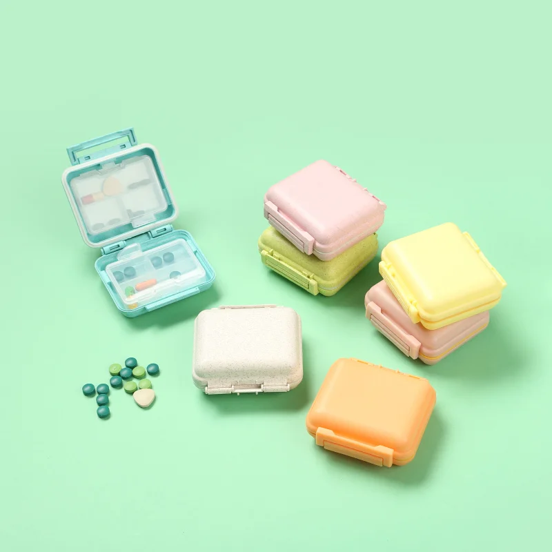 Plastic Pill Box Medicine Storage Case 6 Compartment Pill Dispenser Box Organizer Vitamin Capsules Storage Box