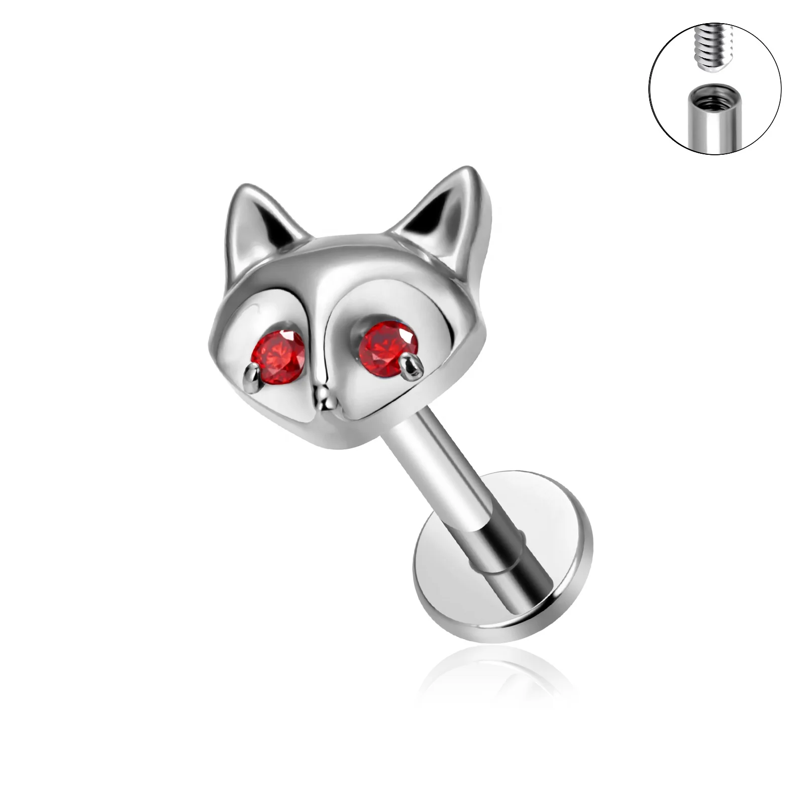G23 Titanium Piercing CZ Gem Internally Threaded Labret Monroe Lip Ring Tragus Nail Helix Earring Stud 16G Body Jewelry