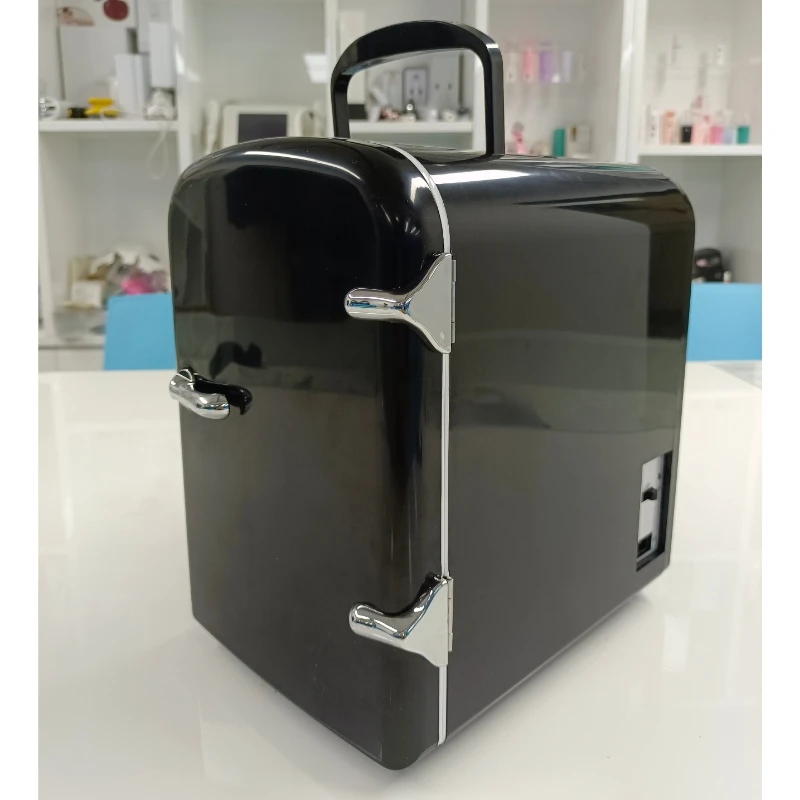 Portable car refrigerator custom 12V 24V hot cold office mini refrigerator 4 litres small size cosmetic skincare fridge