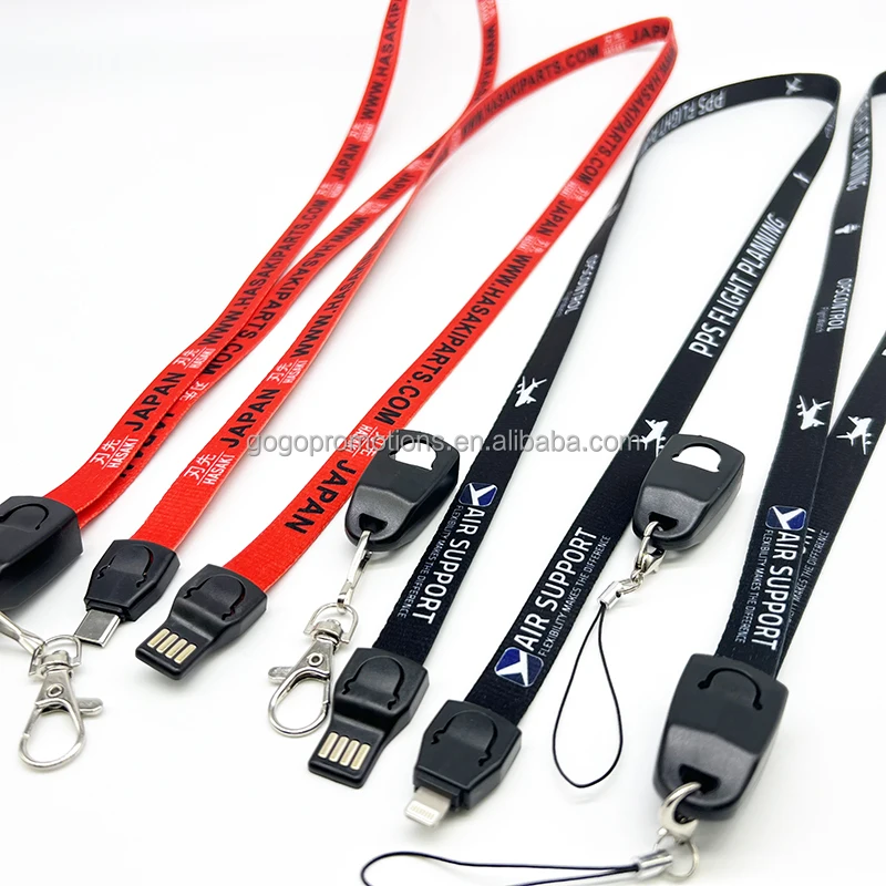 hot sale lanyard usb cable charging usb cable for Phone and pen type-c usb charger cable lanyard