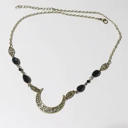 Hollow Out Moon Head Chain Wedding Retro Women Hair Jewelry Accessories Natural Stone Crystal Alloy Chains