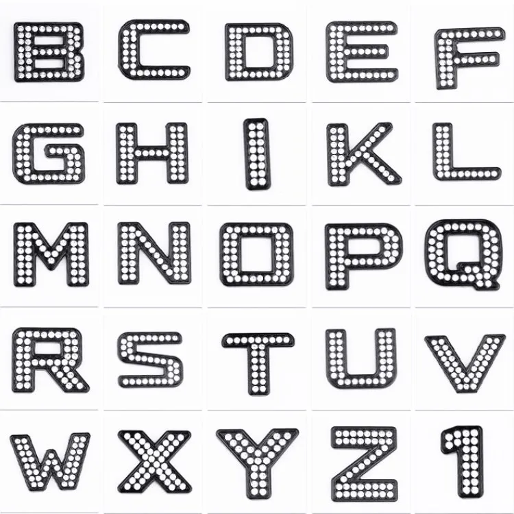 Factory Wholesale 3D Metal Car Sticker DIY Diamond English Letters Car sticker Crystal Diamond Metal Car decoration