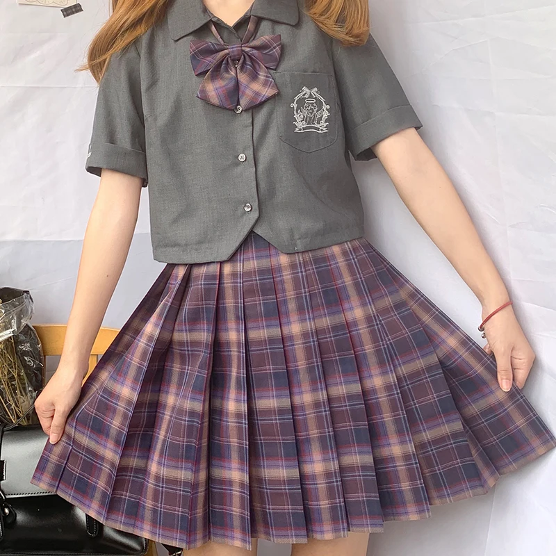 
Pleated Tennis Girl School Uniform Skirt Women Students High Waist Summer Clothes Mini Plaid Skirt 