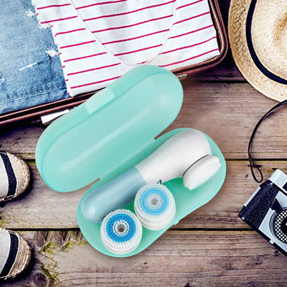 
FB-J01 Electronic Cleansing 5 in 1 Facial Brush Head OEM Beauty Device Massage Facial Cleansing Brush Head 