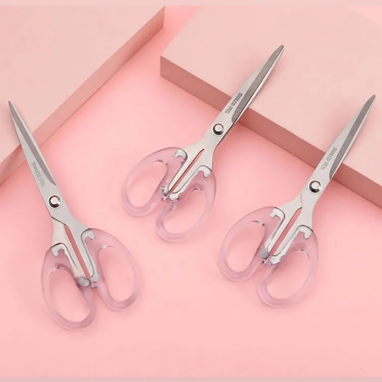 Abc Material Germany Stainless Steel Tailor Scissors Transparent Handle Barber Scissors  Professional Scissors