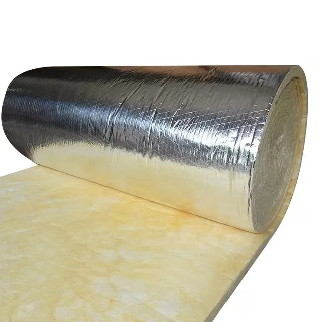 UET 50mm 100mm fsk glass fiber aluminium foil blanket building materials cotton felt mat roll roofing thermal insulation wool