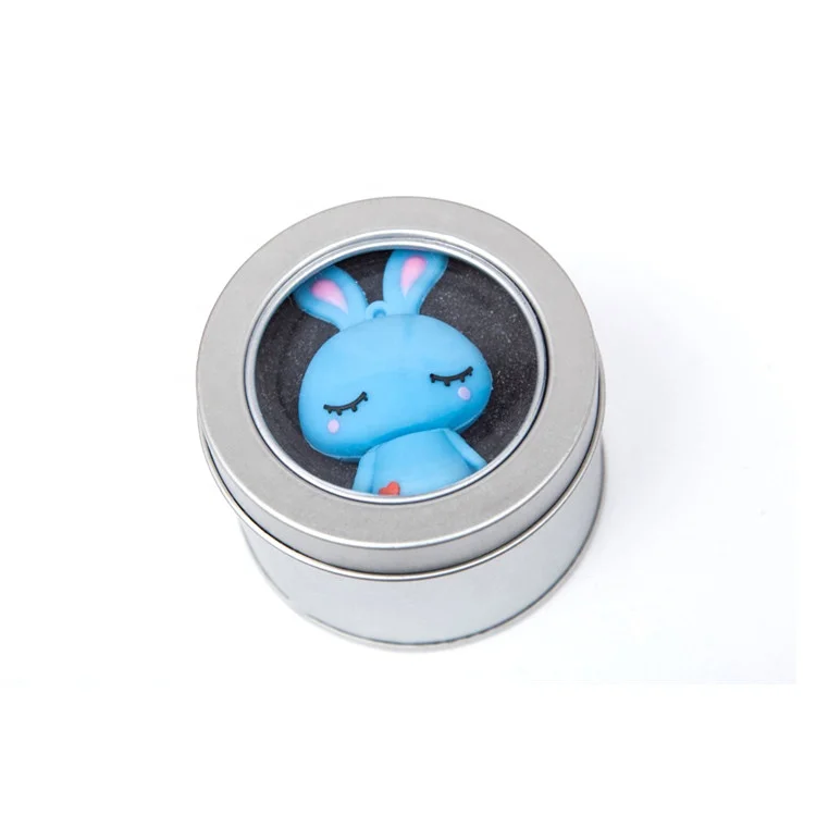 Kawaii cute rabbit usb flash drive custom 3d figure pvc rubber usb flash drive for school students kids educational agency gifts