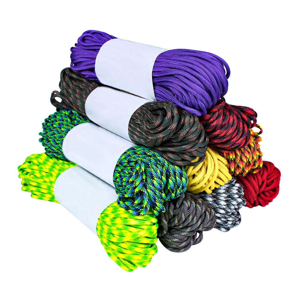 Colorful Braided Survival Para cord 550 /750 Nylon Polyester Rope Parachute Cord rope