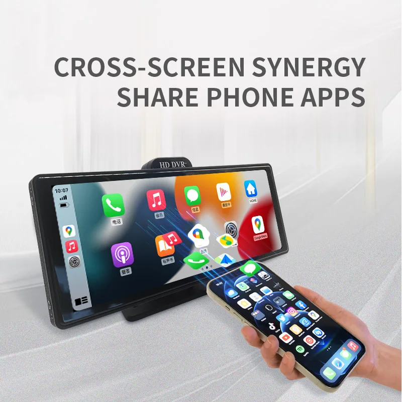 4K Touch Screen Car Player Front and Rear Dash Cam BT Wireless Carplay Android Auto Carplayer for Car