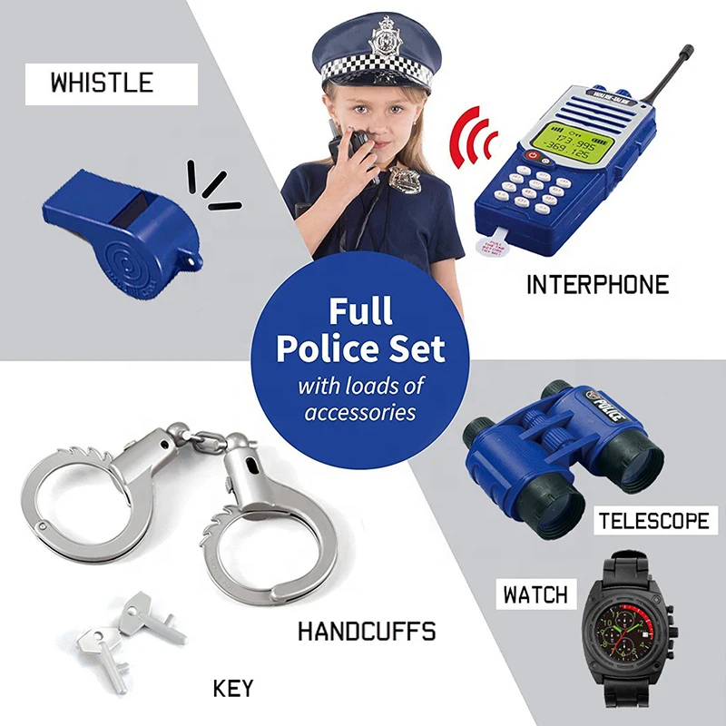  SY Jouet Enfant Kids School Education Toys Pretend Play Set Role Playing Game Police Station