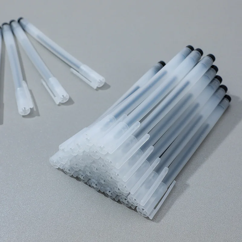 Hot selling high-quality neutral transparent small white pen frosted signature pen student stationery gift