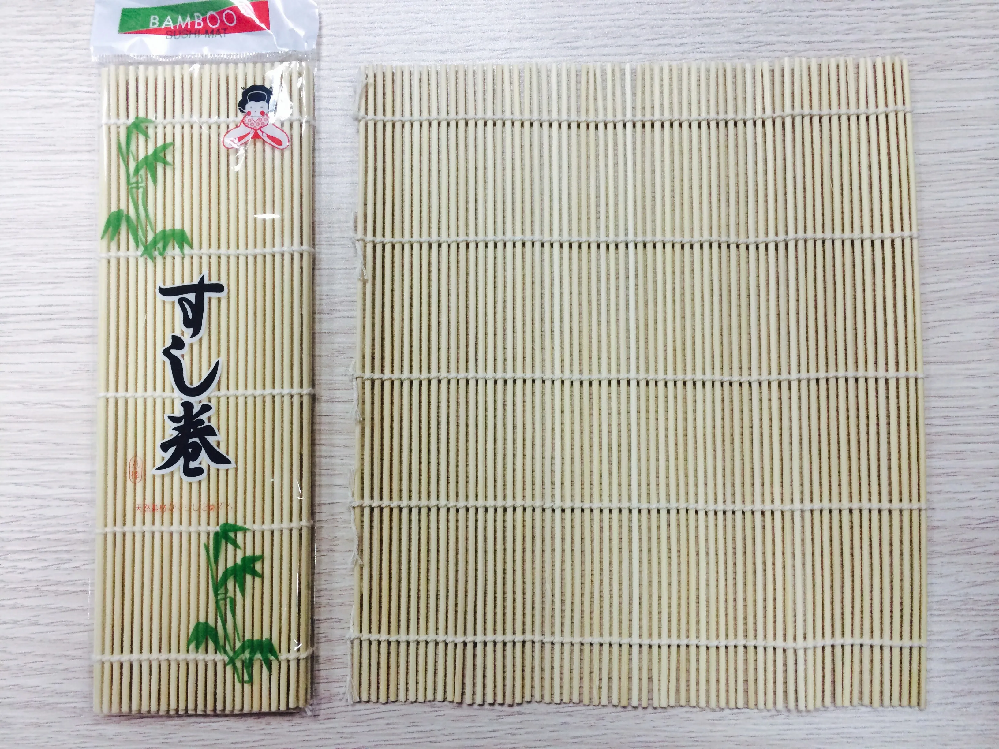 Japanese green white Sushi making Bamboo Mat roll 24cm