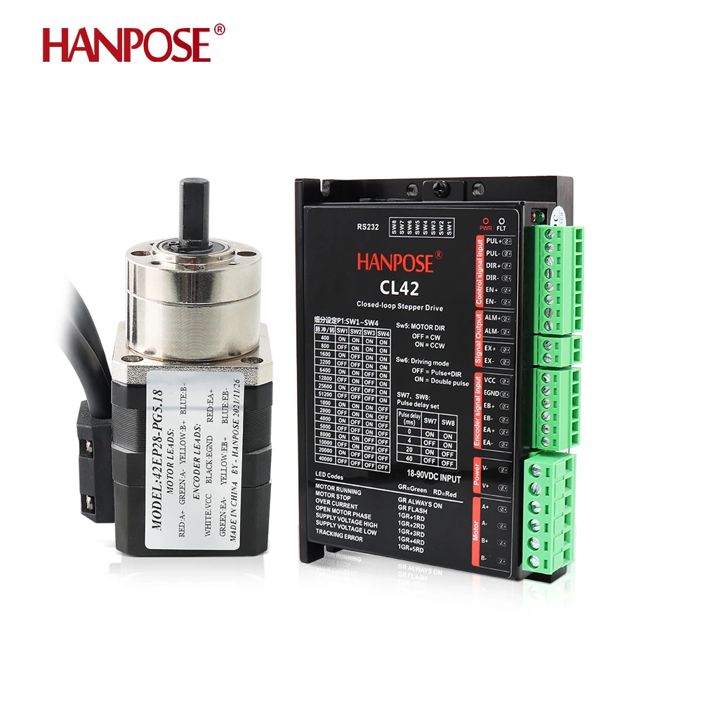 reduction ratio3.71-1 5.18-142EP28-PG gearbox motor+ CL42 driver planetary reducer 3D printer nema17 closed loop stepper motor