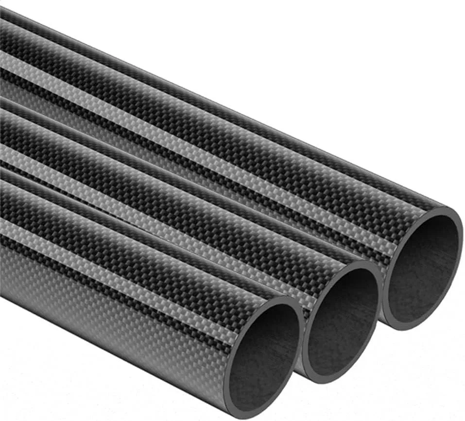 Length 500mm Plain Weave Glossy Carbon Fiber Tube, OD 6mm 7 8 9 10 12 13 14 15 16mm Carbon Round Tube for Drone Accessories