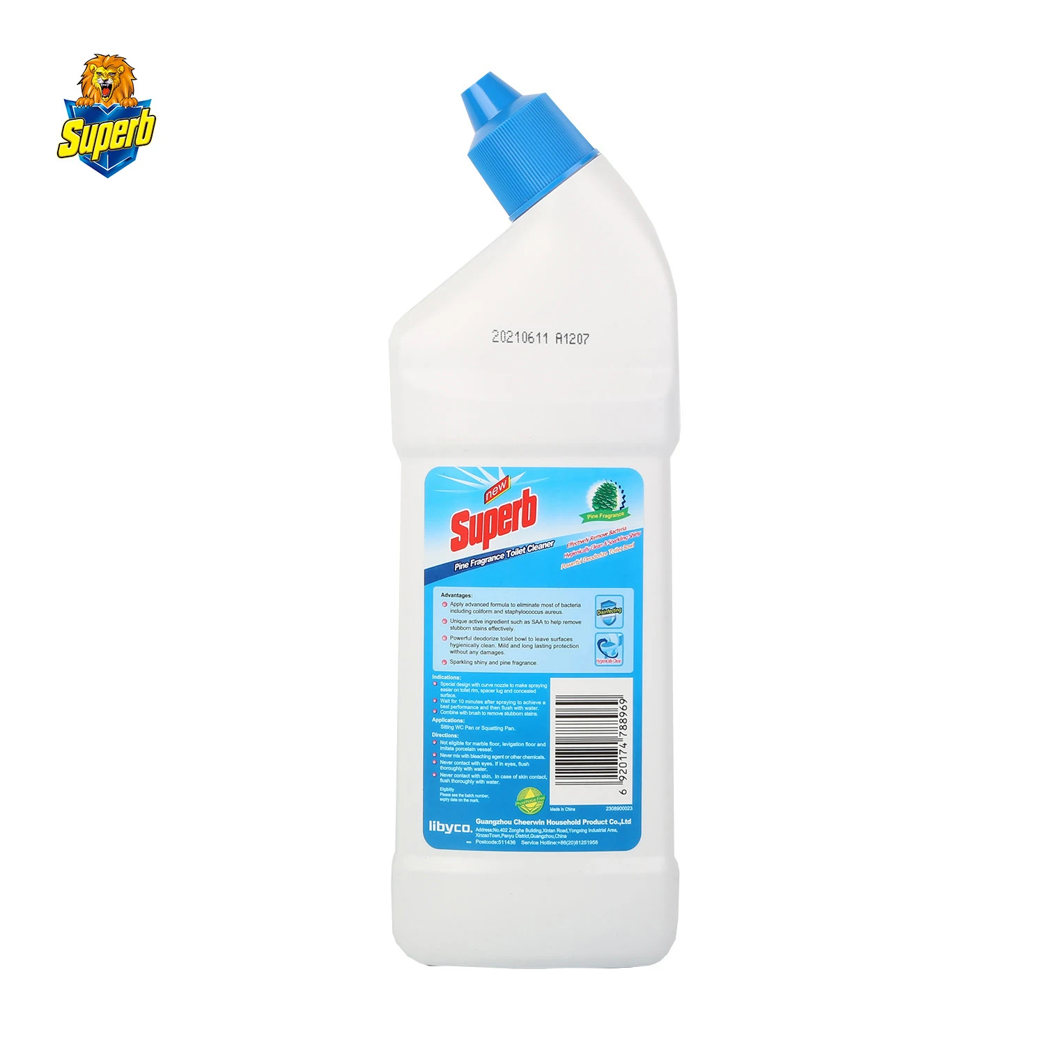 Spray Detergent Superb Liquid Detergent 500g Bottle Deep Cleaning Toilet Cleaner Pine Fragrance Toilet Cleaner