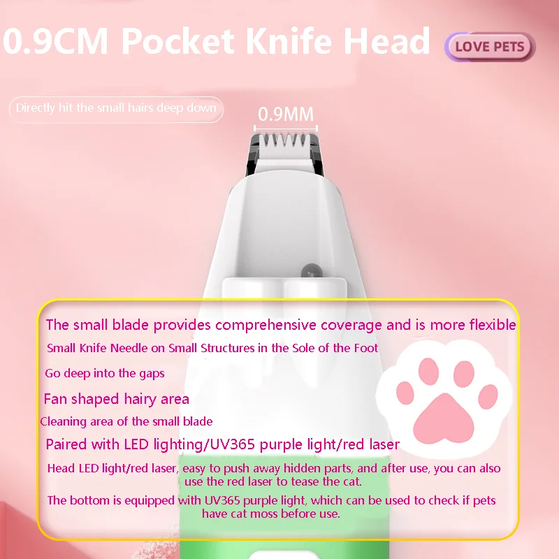 USB Rechargeable Pet Grooming Hair Cutting Scissors Pet Dog Cat Products Electric Pet Foot Shaver