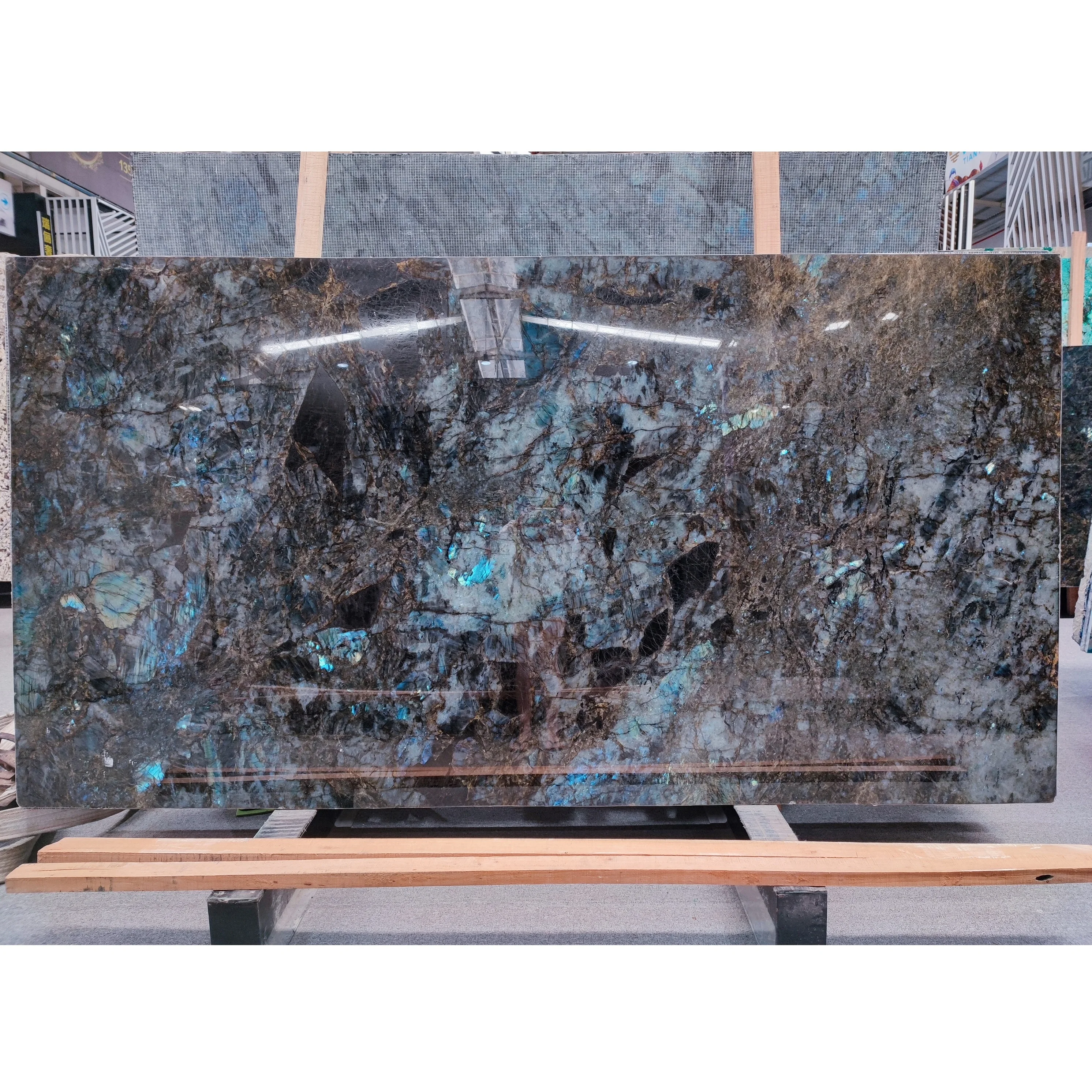 Blue Emerald Labradorite Granite,Emerald Blue tiles, Blue Labradorite slab