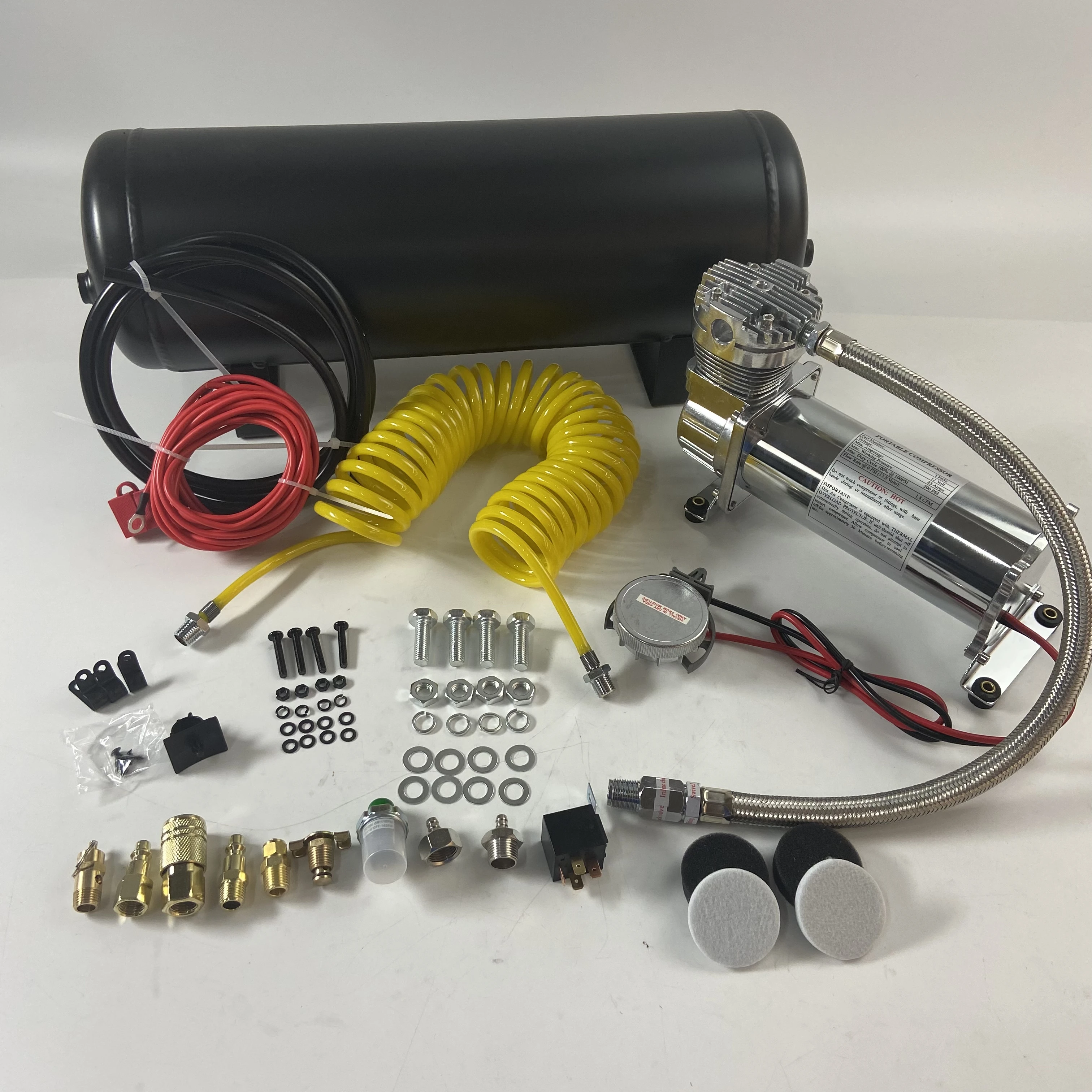 source kit  dc12v air suspension compressor air ride pump for air spring tank  horn