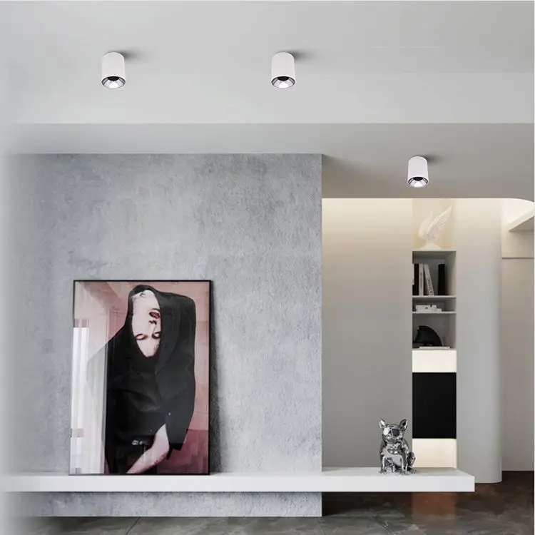 New Design Commercial Module Surface Mounted Black White Indoor Lighting Aluminum Cob 30w 35w Round Long Led Downlight