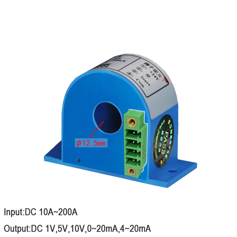 Current Transmitter QNDB6 Hall Effect Current Sensor DC 10A 20A 50A 100A 150A 200A/DC 1V,5V 10V 0~20mA 4~20mA Current Transducer