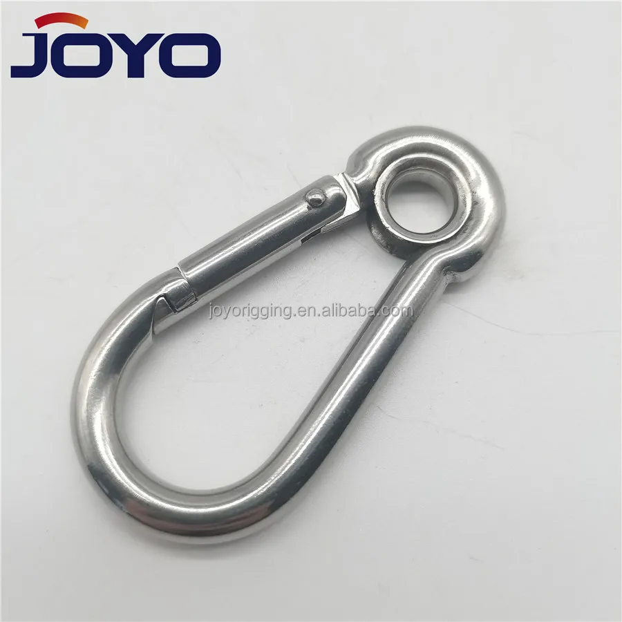 High Quality ss304 or ss316  Carabiner Din5299 stainless steel Spring Snap hook with eye...