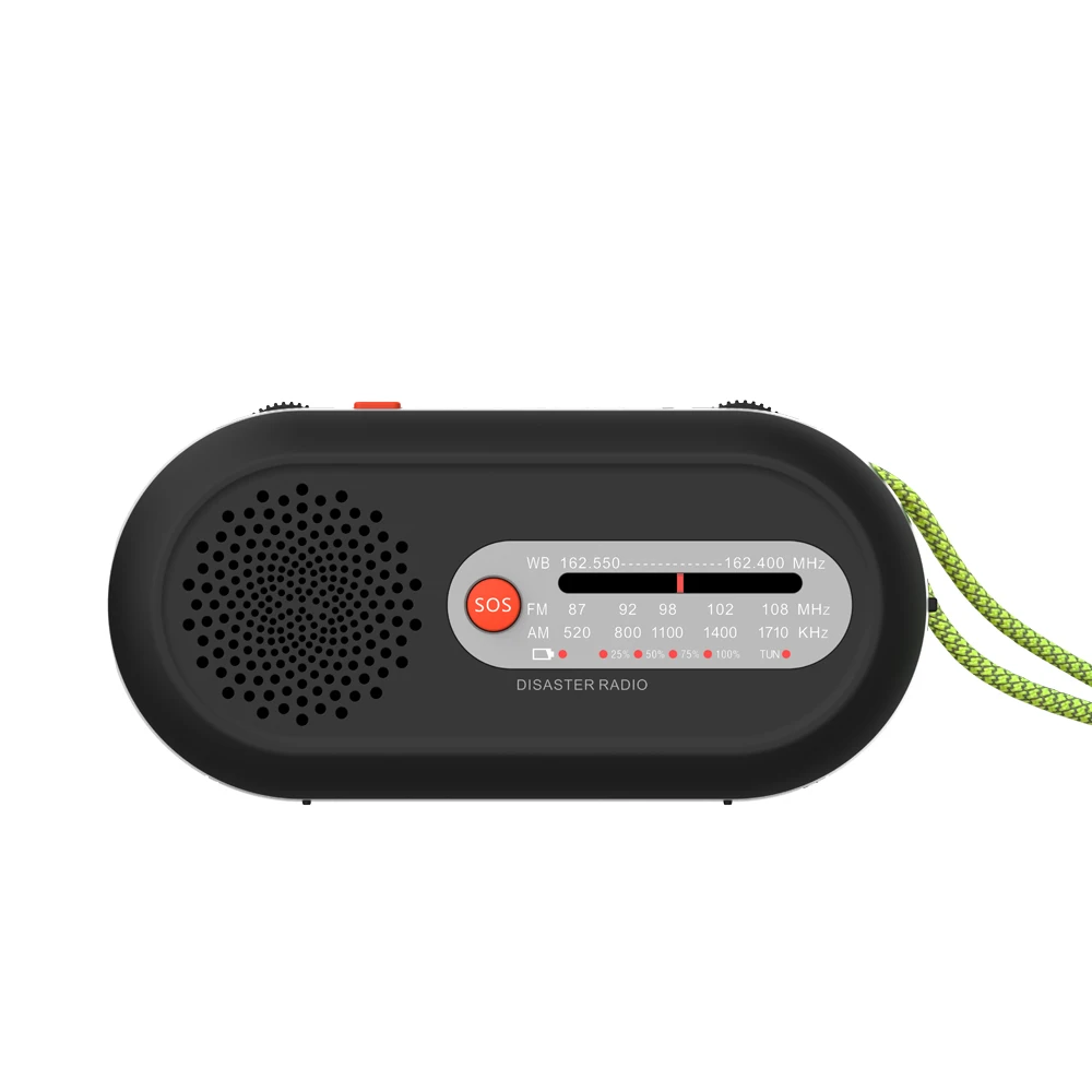 Best Quality Emergency Weather Solar Radio With Hand Crank Solar Panel  flashlight SOS alarm  Rechargeable Emergency Solar Radio