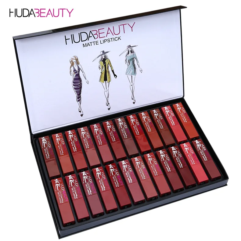 Private label makeup lipstick 24 colors matte glitter waterproof moisturizing long lasting lipstick