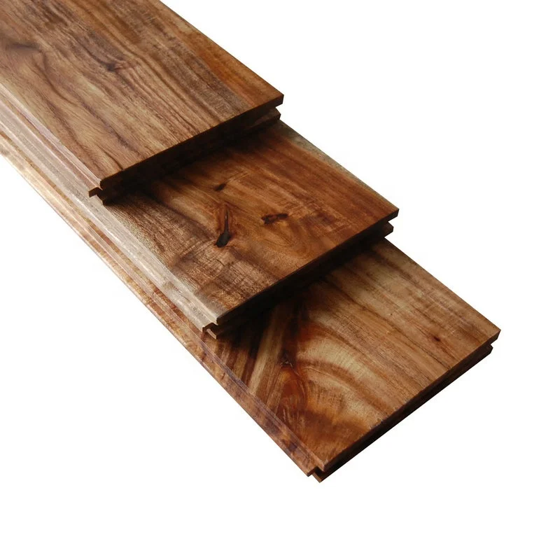 Natural Color Smooth Surface Short Leaf Acacia Hardwood Flooring