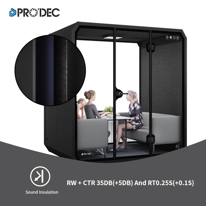 chat pod 6 people office work space privacy accostic meeting phone pod