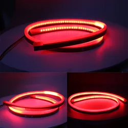 12V Car LED Strip Brake lights 90cm Rear Tail Warning Light High Mount Stop Lamp Flow Waterproof Auto Day Interior Accessories