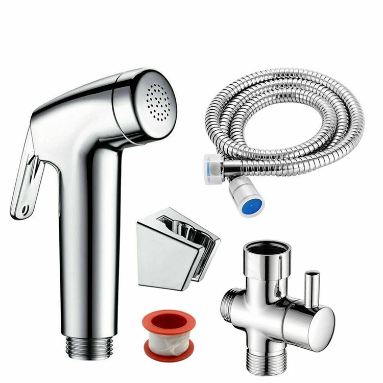 Bathroom Hygiene Washing Faucet Chrome Plastic Shattaf Spray Machine Handheld Bidet Sprayer for Toilet