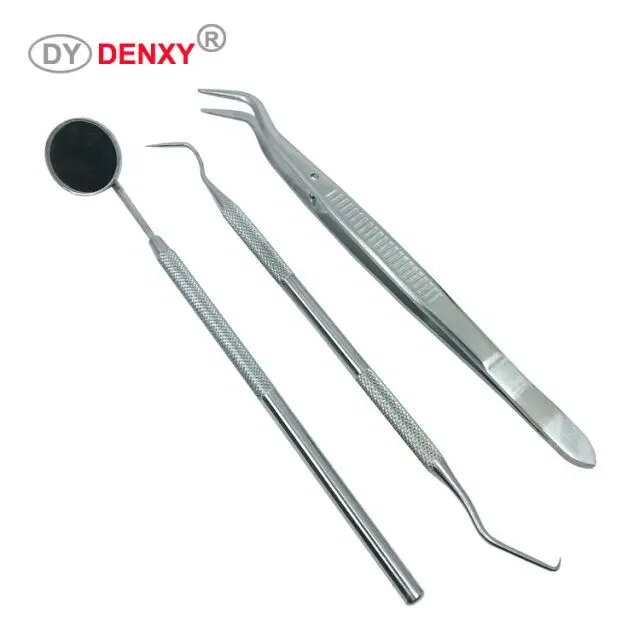 Стоматологический Набор для гигиены полости рта Denxy стоматологические инструменты хирургических инструментов набор стоматологических 3 шт. с зеркалом/пинцетом/зондом